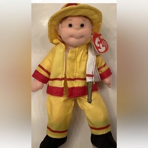 Brave Buddy fireman Teenie Beanie fire fighter Ty Doll Vintage Retired tags NY
